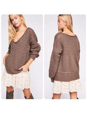 Free People Sweater Chunky Knit Crashing Waves Small
